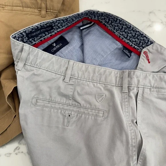 Lot of 2 Daniel Cremiuex Comfort Stretch Chino Shorts Mens 33 Beige Gray Cotton - Picture 9 of 12